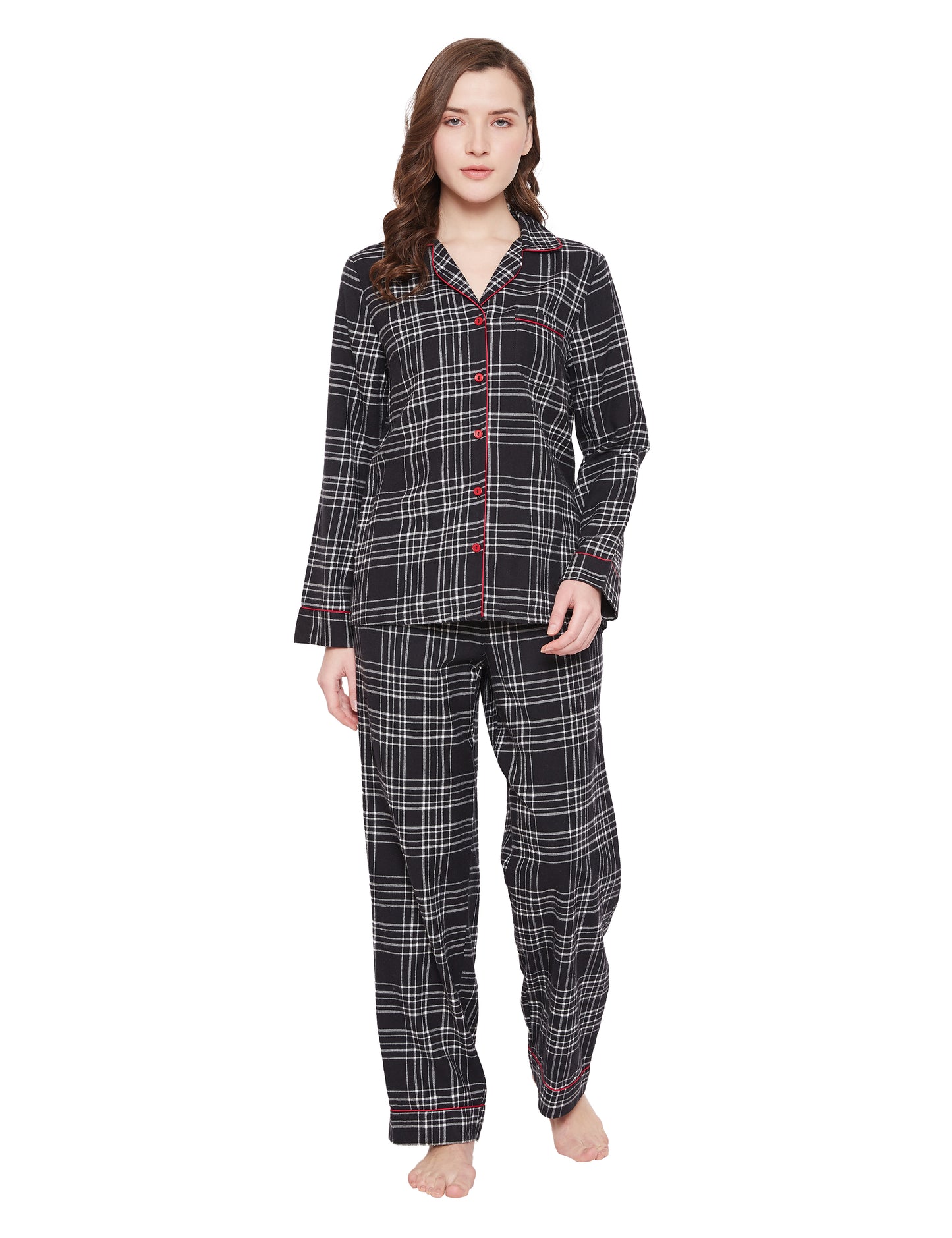 Angela Cotton Brushed Flannel Pajama Set Pajamas 49.99 Indigo Paisley