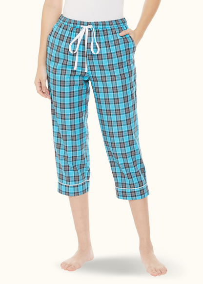 Jenny Cotton Sleep Capri Bottom Pajamas 24.99 Indigo Paisley