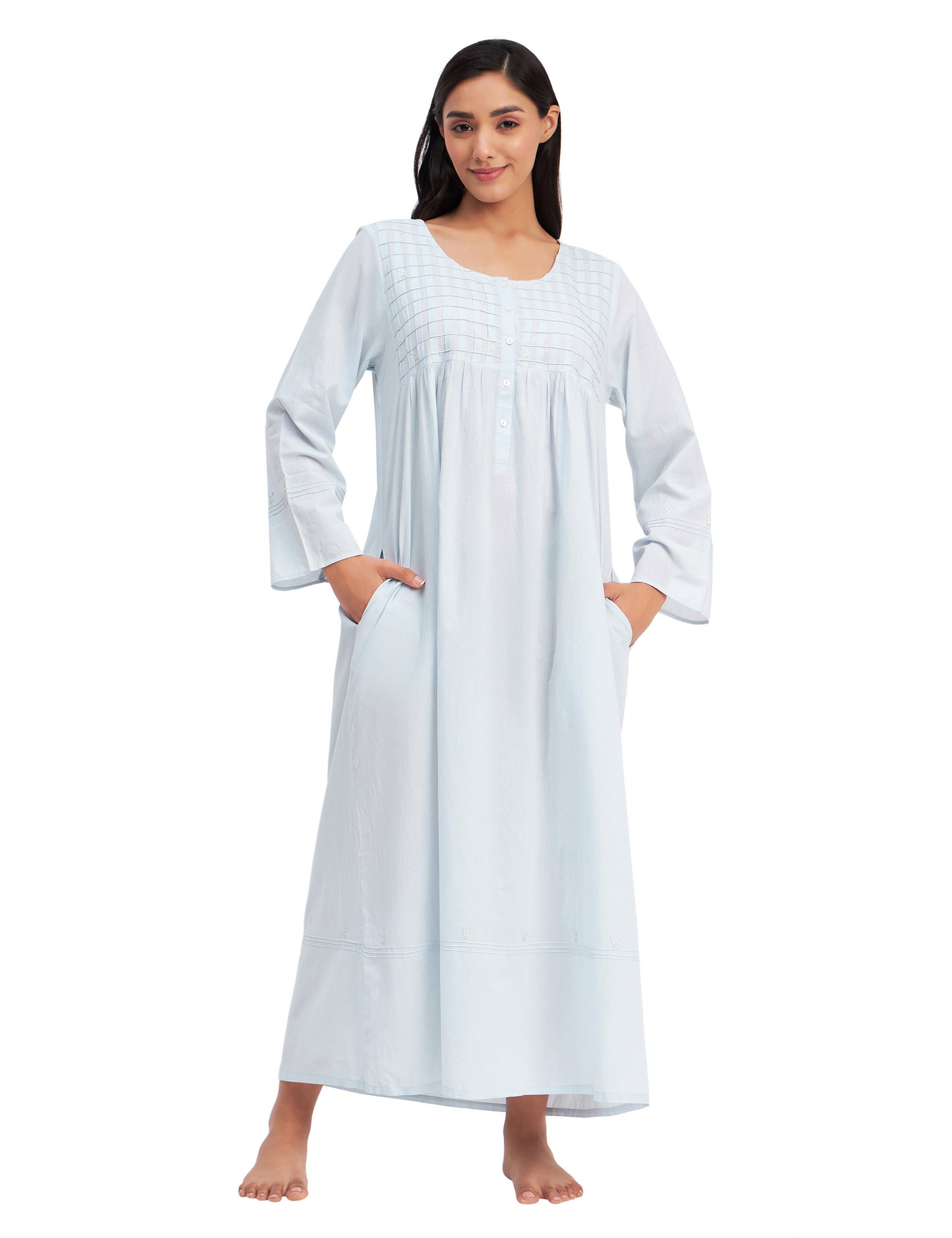 Aurora Maxi Dress 100% Cotton Full Sleeve