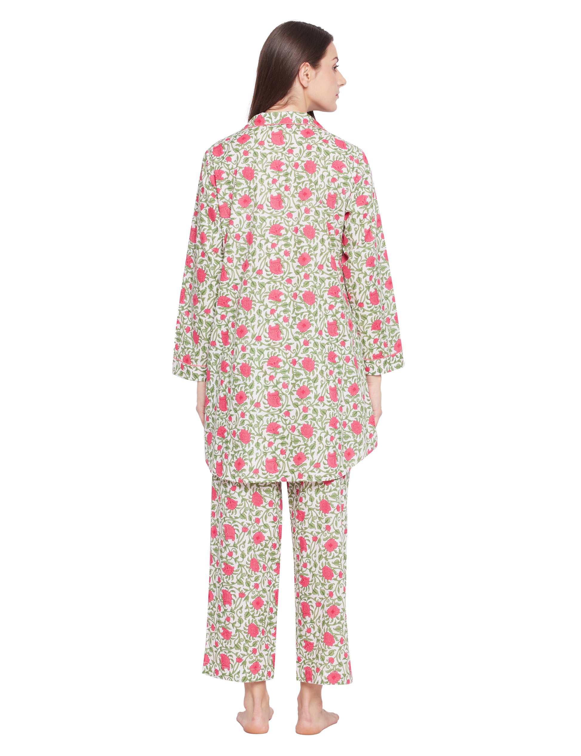 Clare Woven Lounge Pajama Set Night Shirt – Indigo Paisley