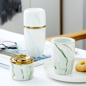 Taza de cerámica con aislamiento de doble pared para infusor de té