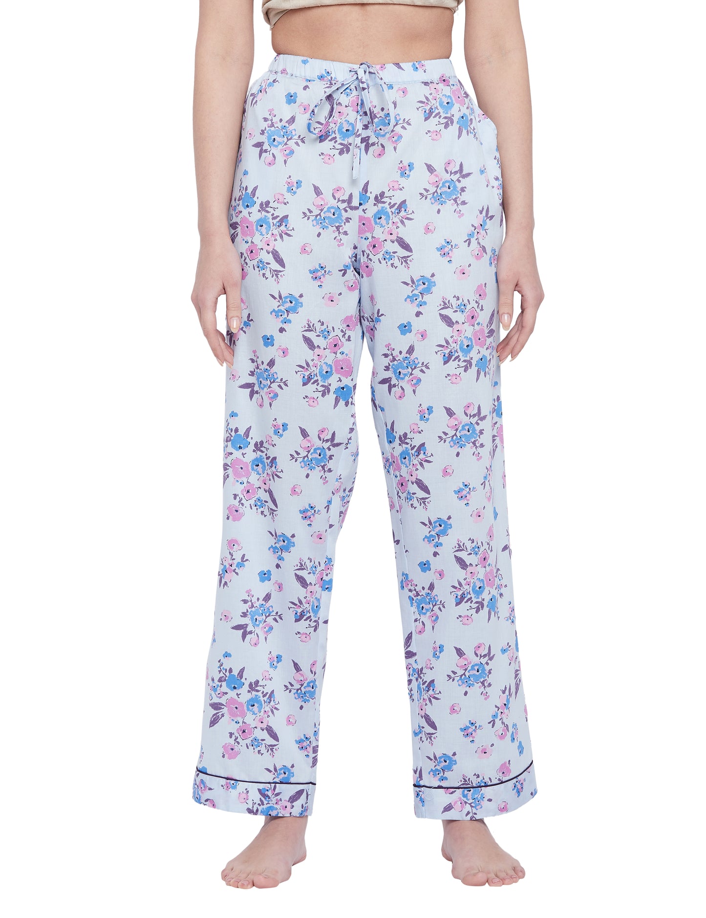 Freya Cotton Satin Sleep Pajamas Pajamas 25.00 Indigo Paisley