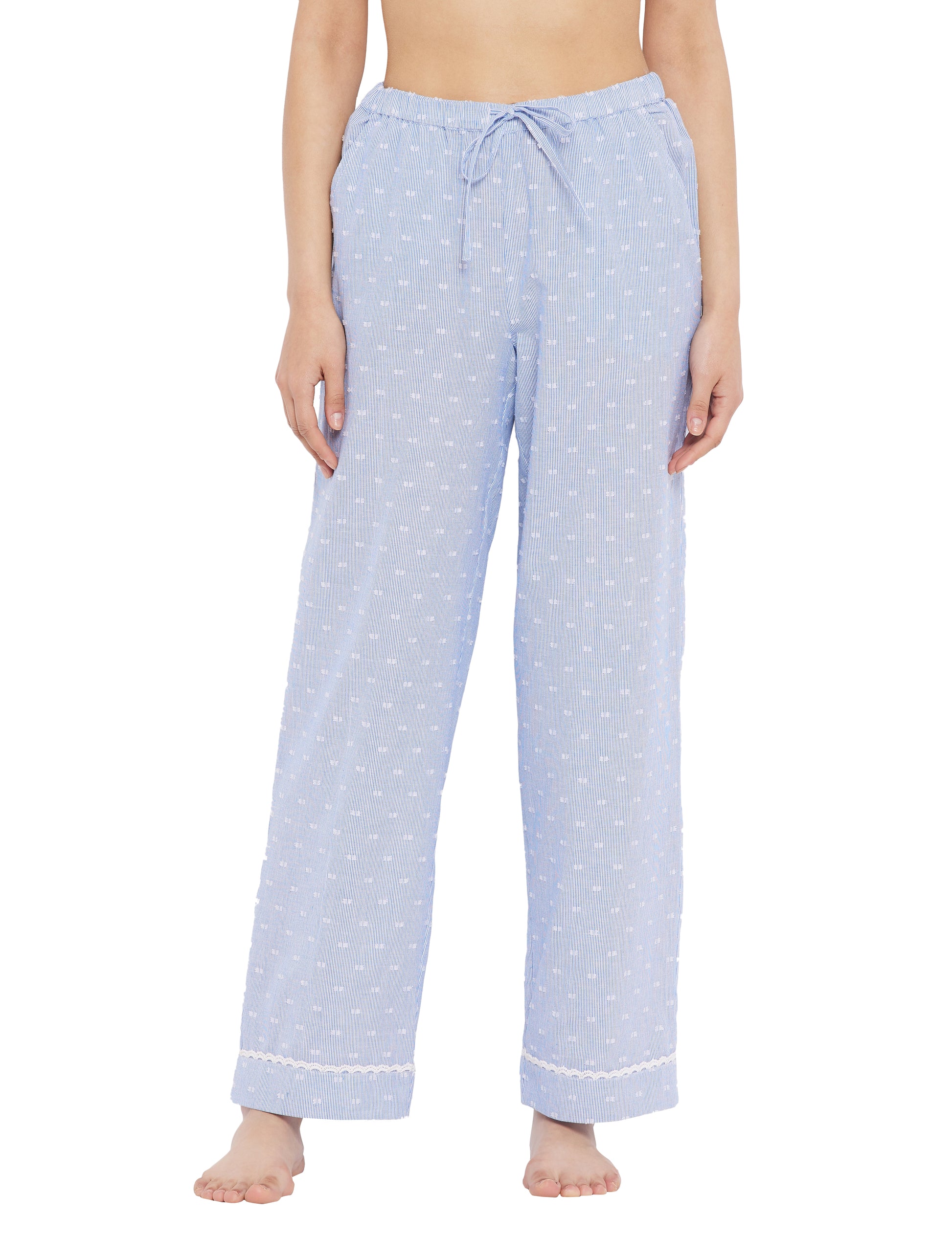 Lana Cotton Lace Sleep Pajamas Pajamas 25.00 Indigo Paisley