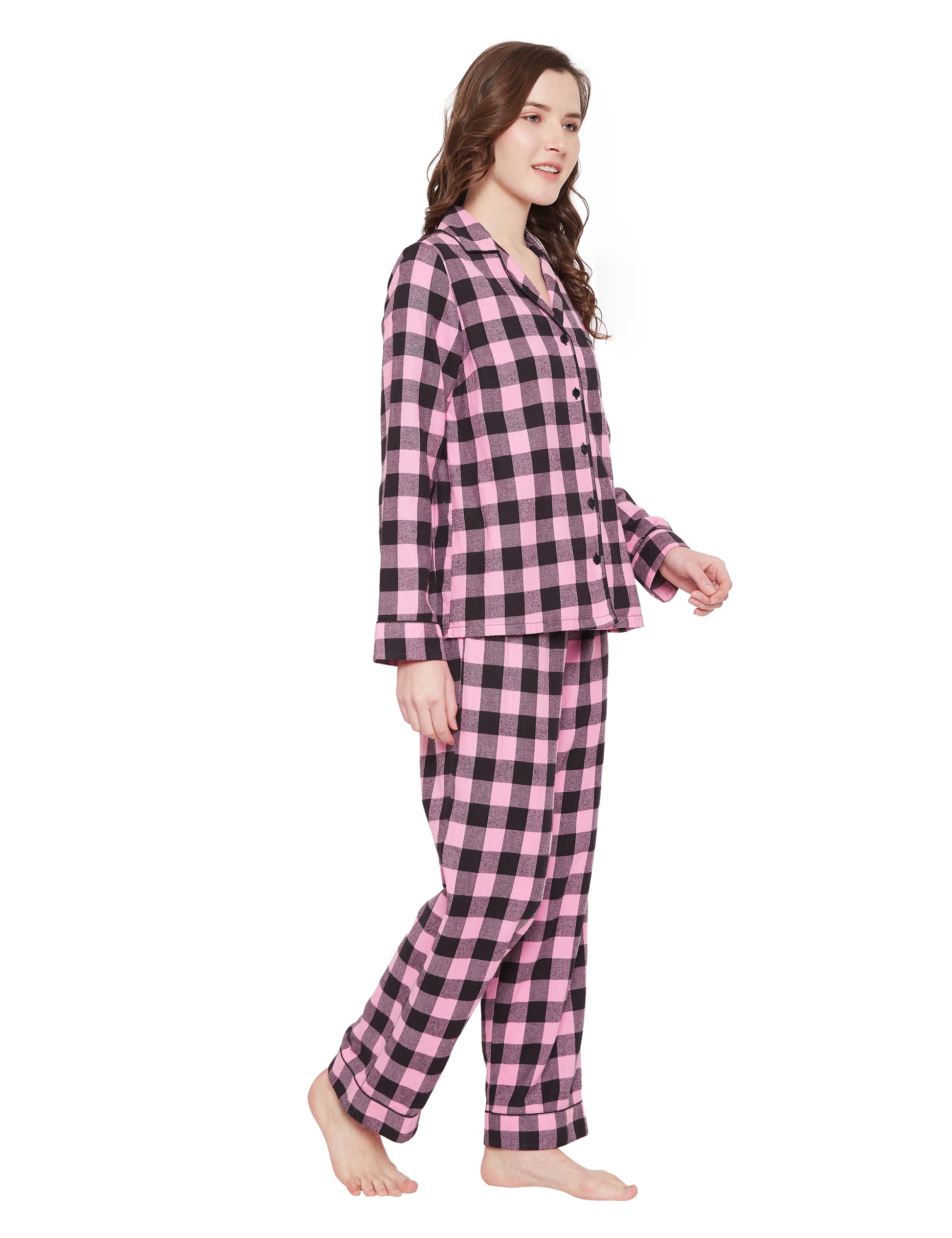 Angela Cotton Brushed Flannel Pajama Set – Indigo Paisley