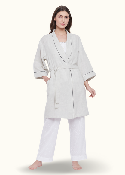 Cotton Kimono Robe Pyjama Set Sleepwear & Loungewear 64.00 Indigo Paisley