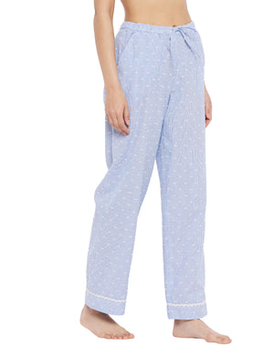 Lana Cotton Lace Sleep Pajamas Pajamas 25.00 Indigo Paisley