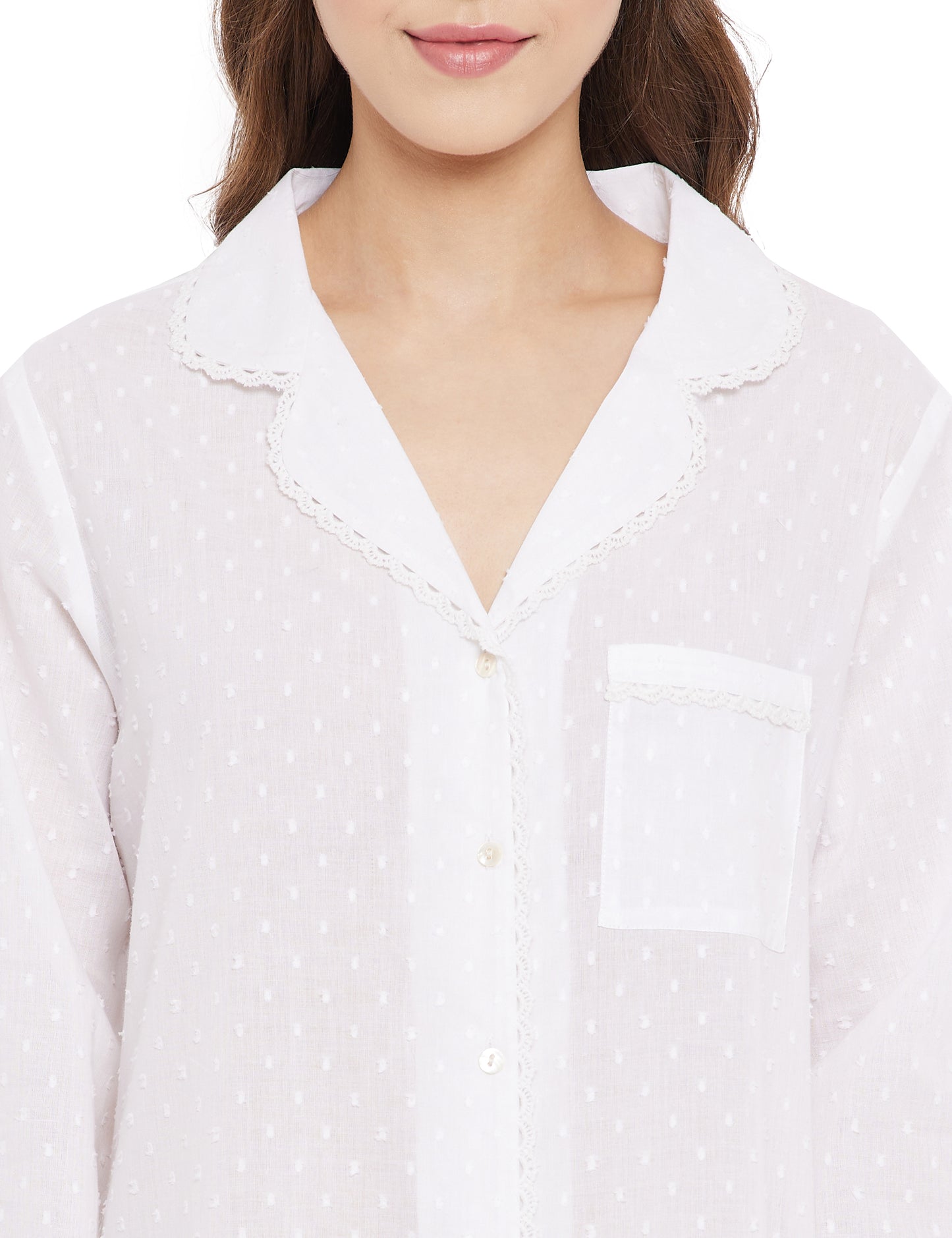 Ivy Cotton Lace Night Shirt  26.99 Indigo Paisley
