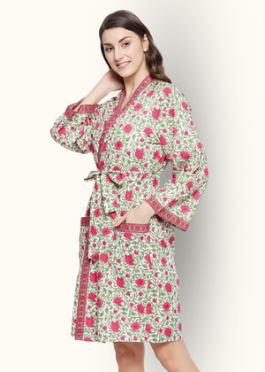 Charlotte Cotton Kimono Robe Robes 49.00 Indigo Paisley
