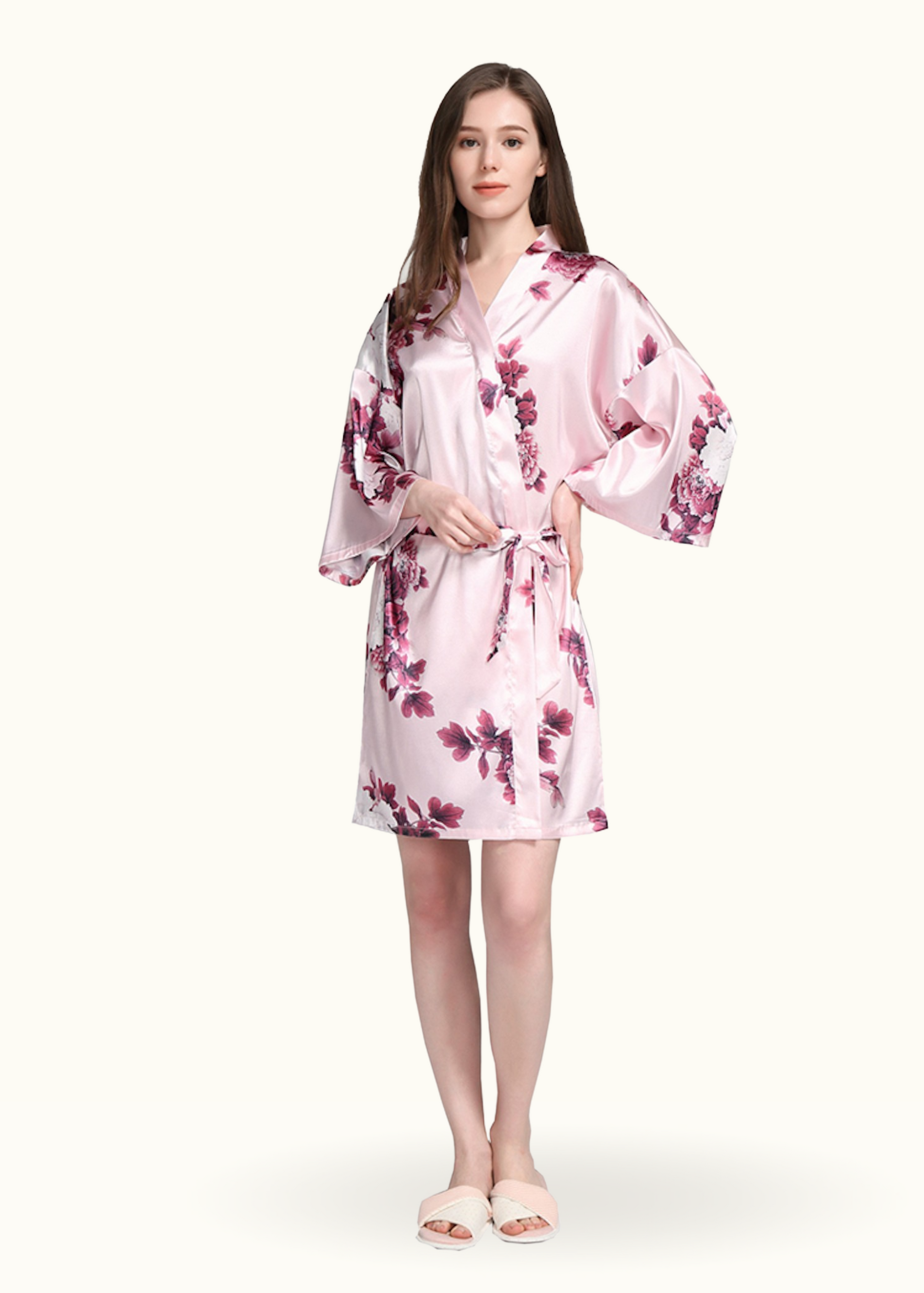 Aisha Satin Spandex Printed Robe Satin Robe 10.00 Indigo Paisley