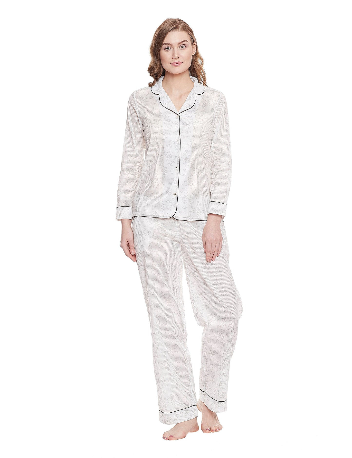 Jennie Cotton Woven Printed Pajama Set Pajamas 45.00 Indigo Paisley