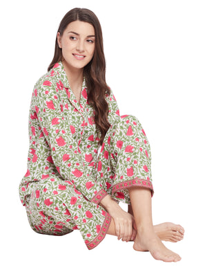 Clare Woven Lounge Pajama Set Night Shirt Pajamas 55.00 Indigo Paisley